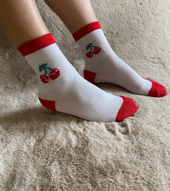6'lı Meyve Desenli Kadın Uzun Tül Çorap / LES MINORIA