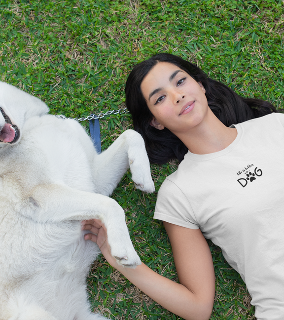 Beyaz Köpek Basklı Tişört / LES MINORIA