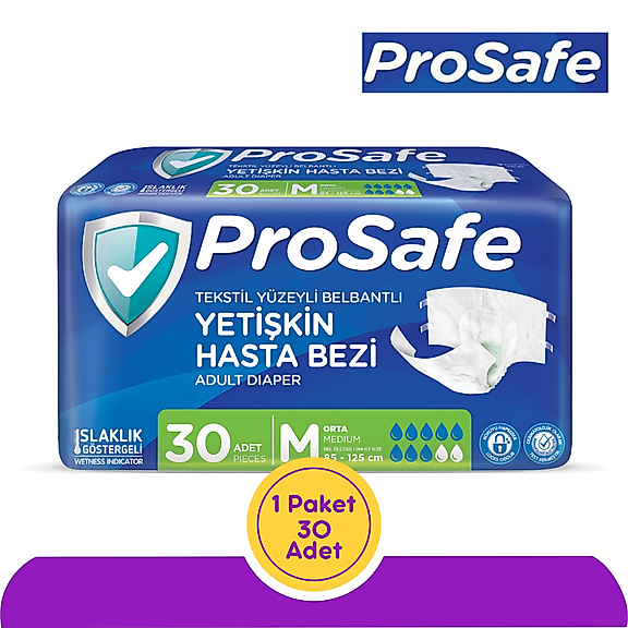 Prosafe Belbantlı Yetişkin Hasta Bezi Orta (M) 30 Adet