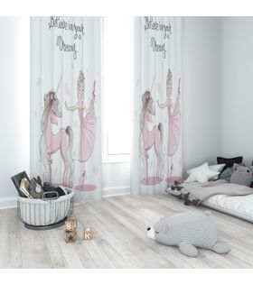 Minibabyrooms Unicorn ve Balerin Temalı Fon Perde