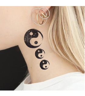 Ying Yang Dövmesi Ense, Göğüs, Bilek, Kol, Bacak, Boyun, Sırt Geçici Dövme, Tattoo