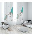 Minibabyrooms Yeşil Unicorn ve Gökkuşağı Temalı Fon Perde