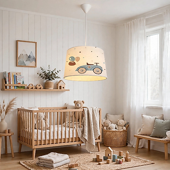 Minibabyroom Klasik Araba ve Bolonlar Temalı Çocuk Odası Sarkıt Avize