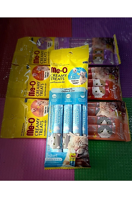 Meo Creamy Treats 4 Çeşit Karma Sıvı Kedi Ödülü X 4 Adet