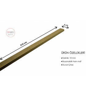 İskandinav Duvar Çıtası 10 Mm (Kalinlik) 4 Cm (En) X 210 Cm (Boy)ham Mdf ( 1 Boy )
