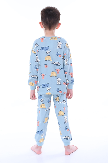 32221 Timsah Fil Desen Erkek Çocuk Pijama Takımı