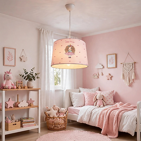 Minibabyroom Kabarık Saçlı Prenses Temalı Çocuk Odası Sarkıt Avize
