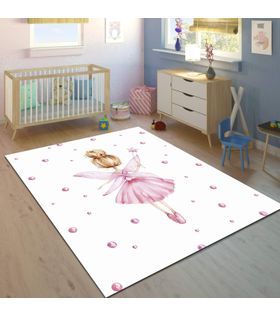 Minibabyrooms Pembe Peri Desenli 8 mm Kalınlıkta Çocuk Odası Halısı