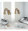 Minibabyrooms Aslan ve Gökkuşağı Desenli Fon Perde