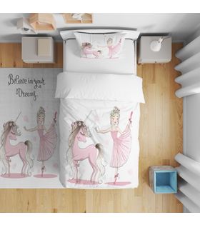 Minibabyrooms Unicorn ve Balerin Bulut Temalı Nevresim Takımı