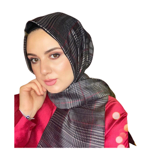 Gri Desenli Hazır Şal