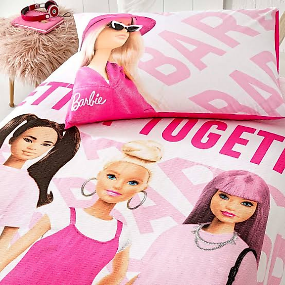 Taç Lisanslı Barbie Better Tek Kişilik Pamuk Pike Takımı