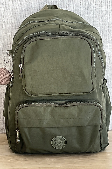 Nemo Bags HAKİ Sırt, Okul, 14 İnç Laptop, Seyahat Çantası Amigurumi Ayıcık Anahtarlık Hediyeli