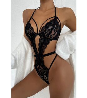 Şık Siyah Dantelli Babydoll Gecelik TM1297