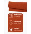 PerdeYap Kadife Dokulu Kiremit Renk Ada Serisi Runner 40 x 140 cm