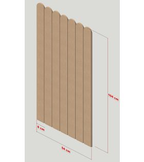 54 cm Genişlik x 105 cm ( ÜSTÜ OVAL ) Ham mdf Duvar paneli ( 10 mm kalınlık )