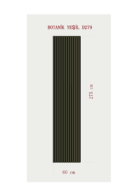 Akustik Esnek Keçe Panel 60x275 cm – Botanik Yeşil