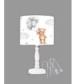 Minibabyrooms Balonlu Ayıcık Desenli Ahşap Oyma Ayak Abajur