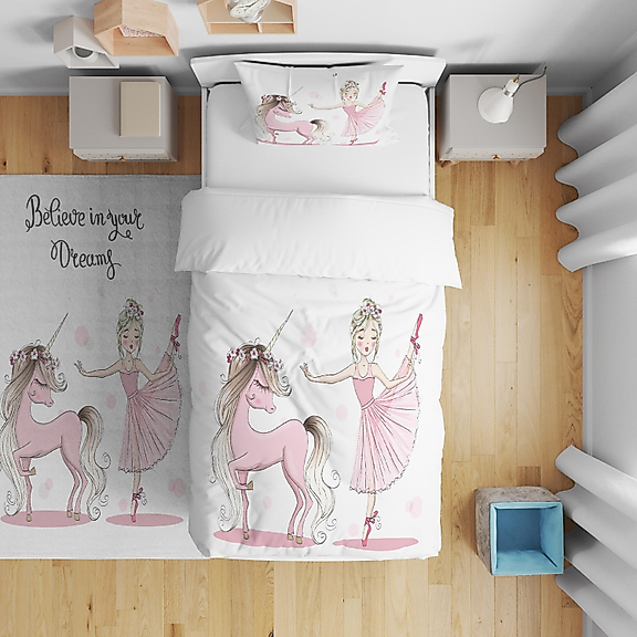 Minibabyrooms Unicorn ve Balerin Bulut Temalı Nevresim Takımı