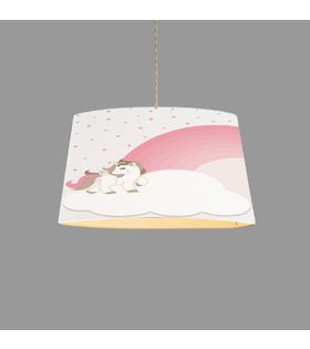 Minibabyroom Pembe Unicorn ve Gökkuşağı Temalı Çocuk Odası Sarkıt Avize