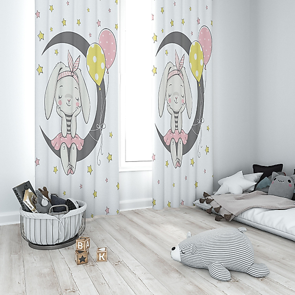 Minibabyrooms Ayda Sevimi Tavşan Temalı Fon Perde