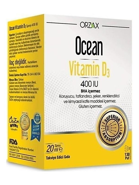 Ocean Vitamin D3 400 IU Oral Sprey 20 ml