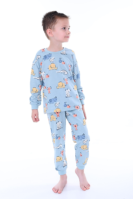 32221 Timsah Fil Desen Erkek Çocuk Pijama Takımı