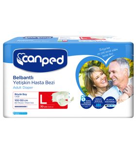 Canped Belbantlı Polietilen Yetişkin Hasta Bezi Büyük (L) - 120 Adet
