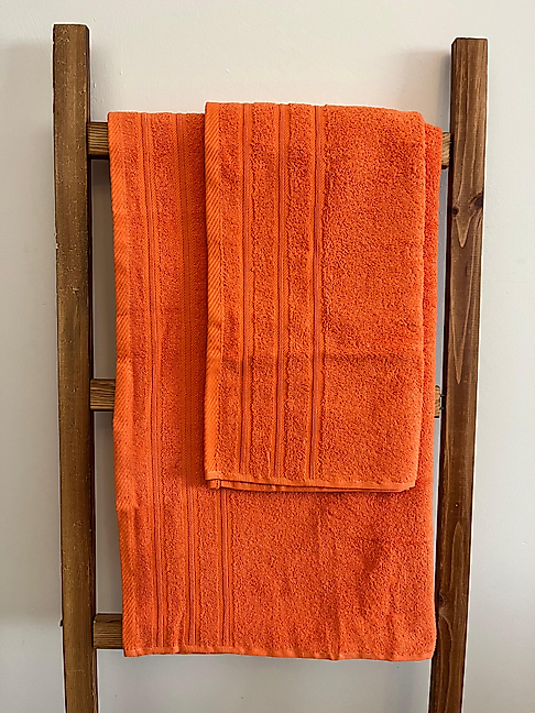 Turuncu Banyo Havlu Seti (70x140 cm banyo havlusu 50x90 cm baş havlusu)