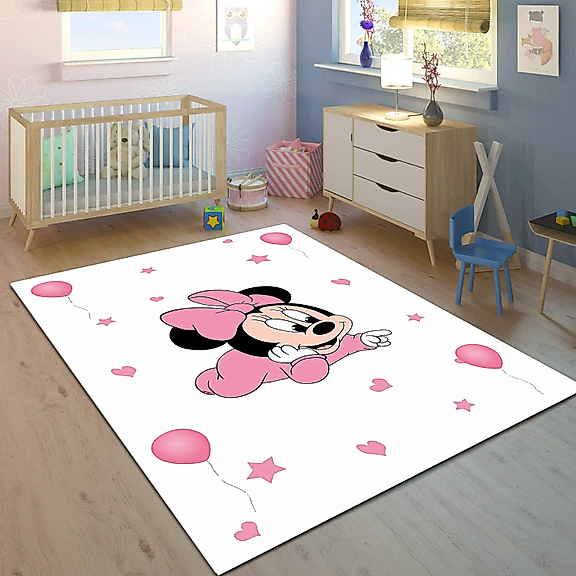 Minibabyrooms Minie Mause Desenli 8 mm Kalınlıkta Çocuk Odası Halısı