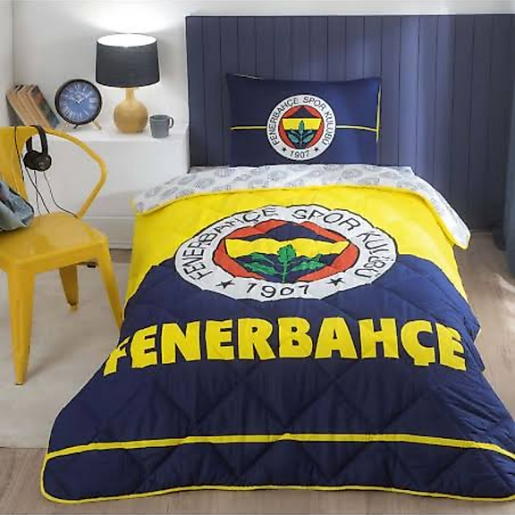 Taç Lisanslı Fenerbahçe Logo Tek Kişilik Yorgan Seti