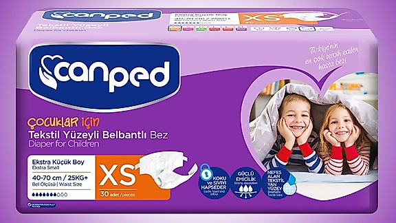 Canped Tekstil Yüzeyli Hasta Alt Bezi XSmall 30'lu