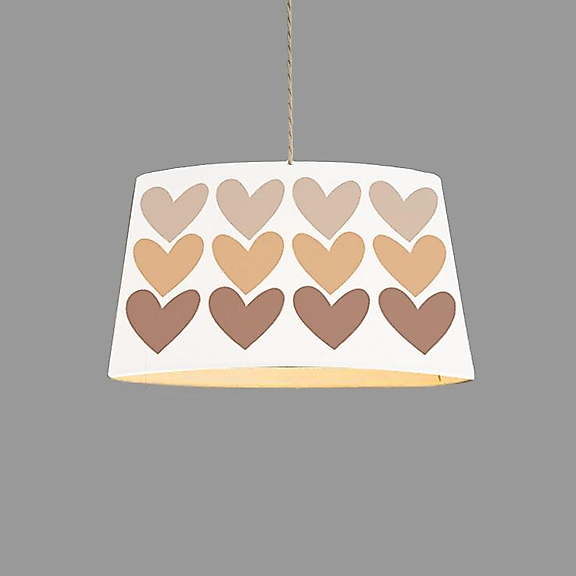 Minibabyroom Kahverenkli Kalplar Temalı Çocuk Odası Sarkıt Avize