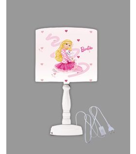Minibabyrooms Barbie Desenli Ahşap Oyma Ayak Abajur