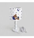 Minibabyrooms Uyuyan Ayıcık Desenli Ahşap Oyma Ayak Abajur