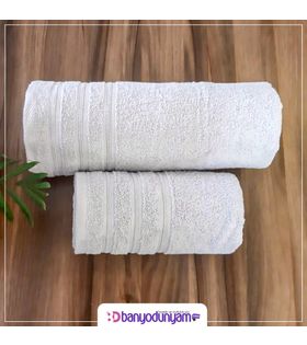 Açık Pembe Banyo Havlusu ve Baş Havlusu (2'li Havlu Seti)