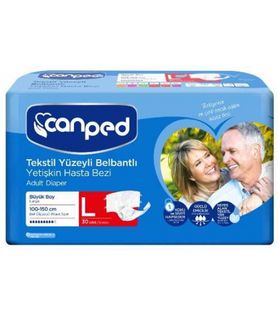 Canped Tekstil Yüzeyli Hasta Alt Bezi Large | 30’lu Paket