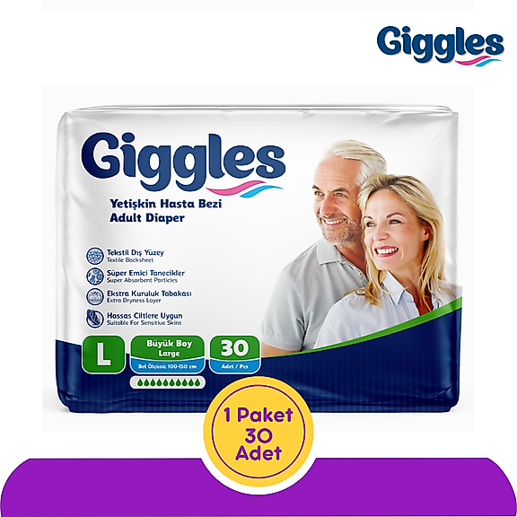 Giggles Belbantlı Yetişkin Hasta Bezi Büyük (L) 30 Adet