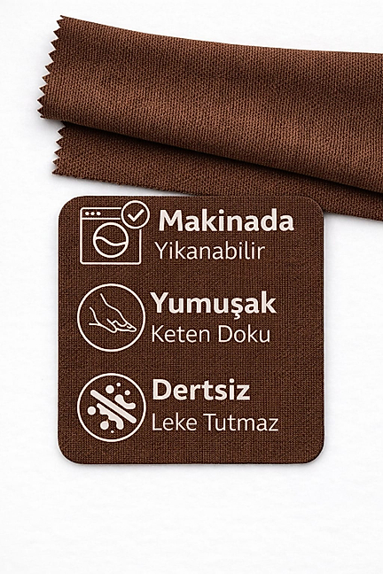 PerdeYap Kadife Dokulu Kahverengi Kırlent Yastık Kılıfı ( 2 Adet )