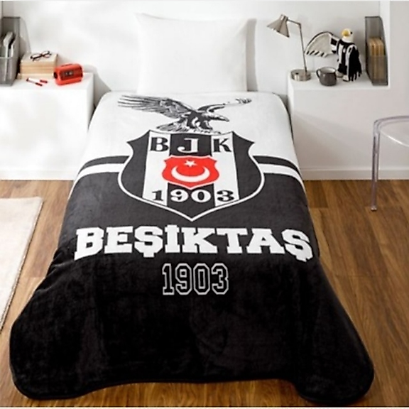 Taç Beşiktaş Karakartal Tek Kişilik Battaniye