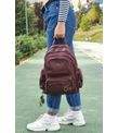 Bordo Sırt Çantası 14" İnç Yıkama Deri Mega Bag Yumuşak Deri Kılinkır Bevitton Krinkıl by Nemo Group