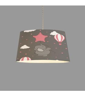 Minibabyroom Pembe Yıldızlı Fil Temalı Çocuk Odası Sarkıt Avize