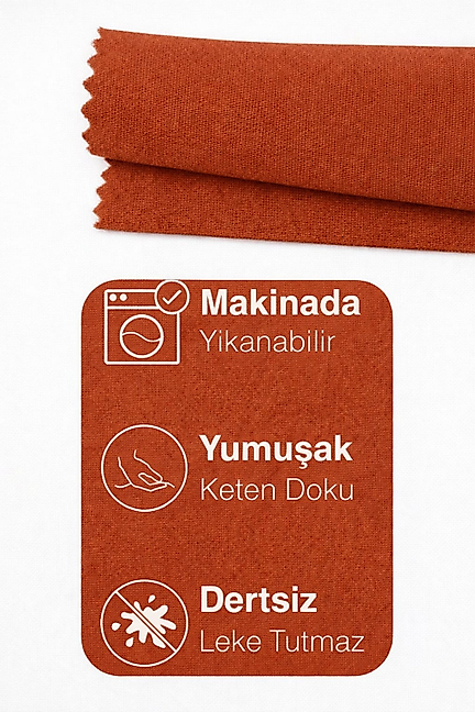 PerdeYap Kadife Dokulu Kiremit Kırlent Yastık Kılıfı ( 2 Adet )