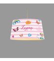 Minibabyroom Pembe Beyaz Şeritli Elsa ve Seksek Temalı Çocuk Odası Sarkıt Avize