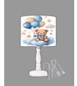 Minibabyrooms Ayıcık ve Balonlar Desenli Ahşap Oyma Ayak Abajur