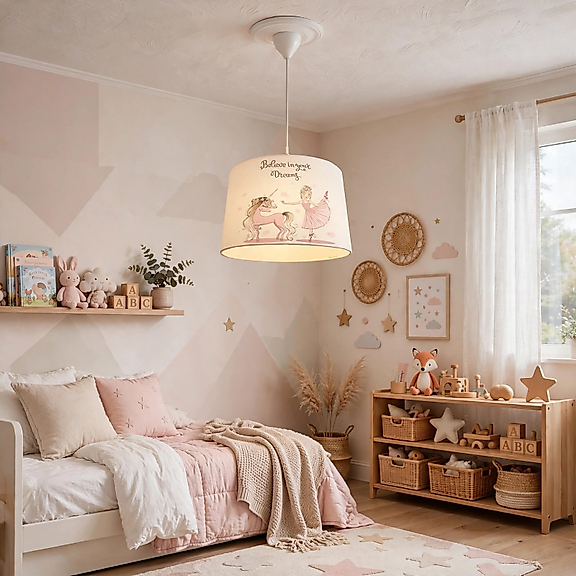 Minibabyroom Unicorn ve Balerin Temalı Çocuk Odası Sarkıt Avize