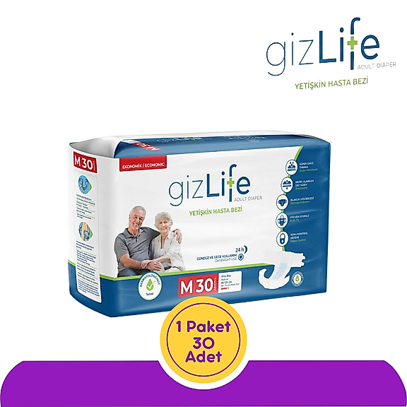 GizLife Belbantlı Yetişkin Hasta Bezi Orta (M) 30 Adet