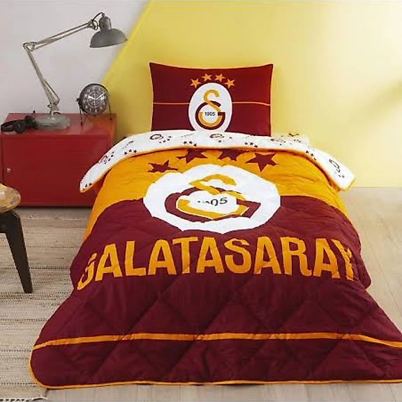 Taç Lisanslı Galatasaray Logo Tek Kişilik Yorgan Seti