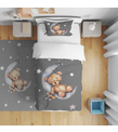 Minibabyrooms Ayda Uyuyan Ayıcık Temalı Nevresim Takımı