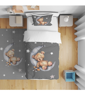 Minibabyrooms Ayda Uyuyan Ayıcık Temalı Nevresim Takımı